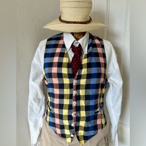 Annie Hall! Vintage 50’s/60’s cotton plaid vest.